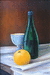Натюрморт с апельсином, 2005., картон, масло, 200х300